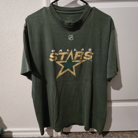 Vintage Reebok Dallas Stars Mike Modano #9 NHL Hockey T-Shirt Green Men’s Large - Picture 1 of 4